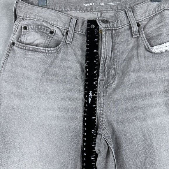Old Navy Jeans Athletic Taper Built-in Flex Men's Size 34X34 Mid Rise Gray - Picture 8 of 12